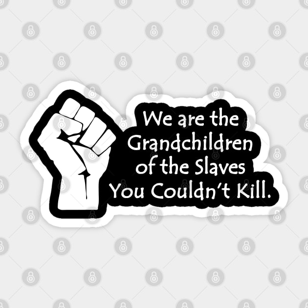 We are the grandchildren of the slaves you couldn't kill, Black Lives Matter, Black History, Black Power Sticker by UrbanLifeApparel